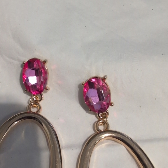 Saks Fifth Avenue Gold and Pink Drop Earrings - Picture 5 of 6